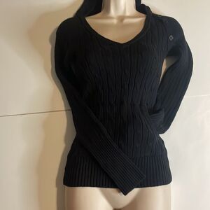 Arizona jean co black 100% cotton hooded sweater shirt size small